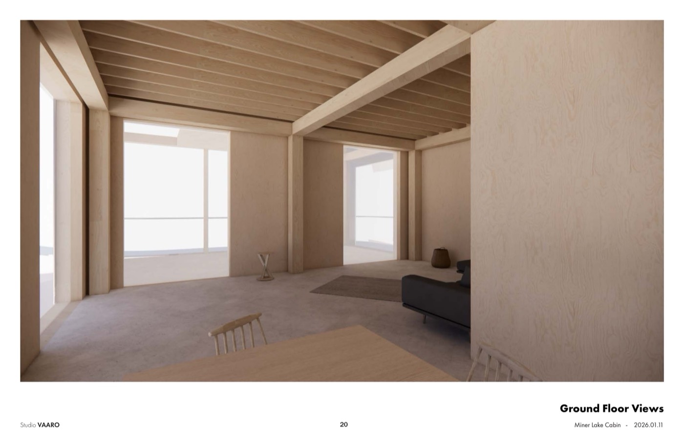 Red Oak Lodge muskoka room concept with lake views